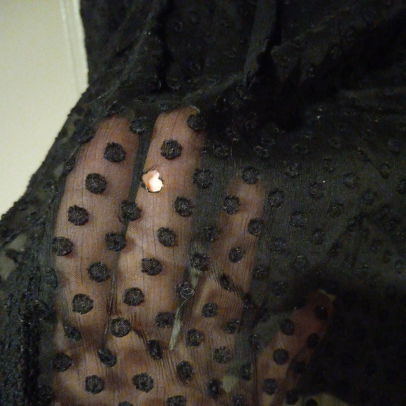 Anthropologie vanessa virginia blouse top ruched pleated Black Sheer Size 6 - Picture 4 of 9